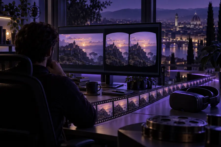 Depth-enhanced 3D outdoor video frame